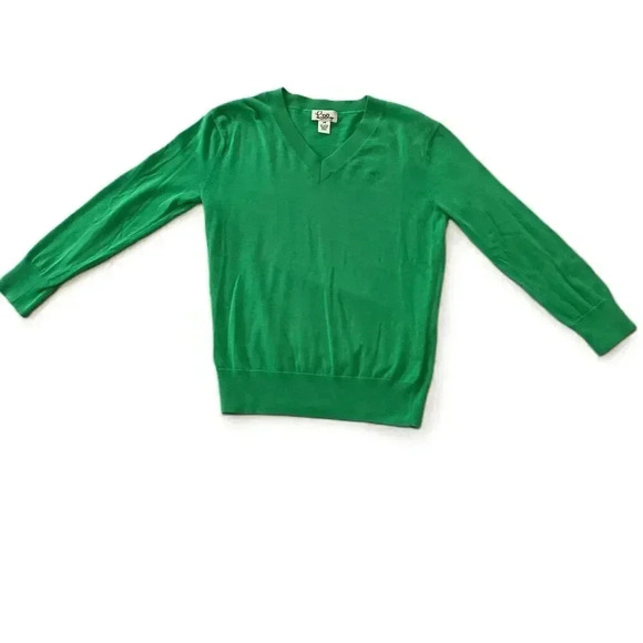 Lilly Pulitzer Green V Neck Sweater Cotton Long Sleeves Womens Size Extra Small - Picture 1 of 6